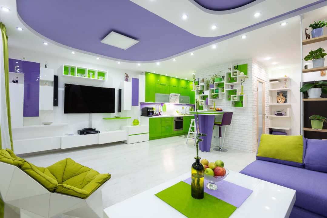 bright colored room and furniture